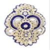Fressia Fabrics 5 Pcs Sew On Glue On Fabric Patches Embroidery Applique Decoration for Clothes Dress Material Saree Suit Kurti Gown, Art & Craft, DIY Decor - Gold view 1