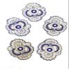Fressia Fabrics 5 Pcs Sew On Glue On Fabric Patches Embroidery Applique Decoration for Clothes Dress Material Saree Suit Kurti Gown, Art & Craft, DIY Decor - Gold view 2
