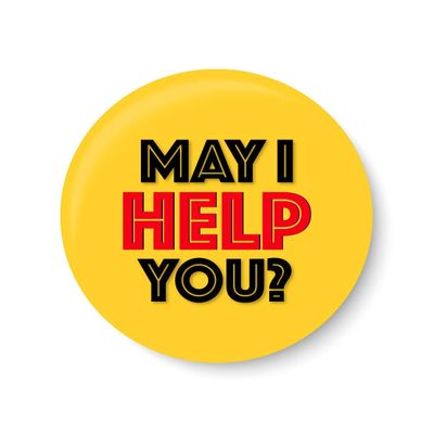 PEACOCKRIDE May I Help You? I Office I Fridge Magnet (Metal, Multicolour,75mm)
