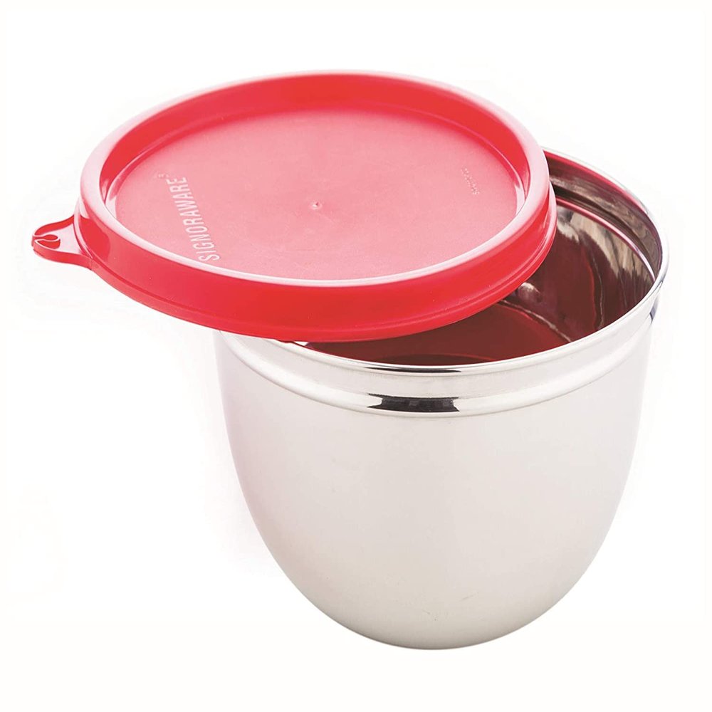 Signoraware Solid Steel Mixing Bowl (Red, 500ml)
