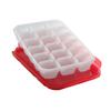 SignoraWare BPA Free Plastic Ice Tray with just one twist Ice Out | Cliplock Lid | Freezer tray | LeakProof | Perfect for making Ice cubes of your favoiurite beverages ( 18 cubes | Red ) view 1