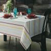 HOME COLORS.IN Cotton Blend Multicolor Stripes Rectangular 6 Seater Table Cover - 60 x 84 Inch, Pack of 1 view 2
