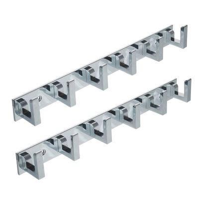 Zephy 6 Pin Bathroom Wall Door Hook Hanger for Clothes(Chrome Finish,Pack of 2)