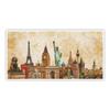Anne Print Solutions  World Landmarks Photo Collage On Vintage Sepia Textured Background Printed Non- Tearable Vinyl Poster ( 12 Inch X 24 Inch*, Multicolour ) view 1