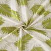 Cortina 2 Piece Leaf Design Panel Eyelet Polyester Door Semi Sheer Curtains - 7 Feet, Green view 4