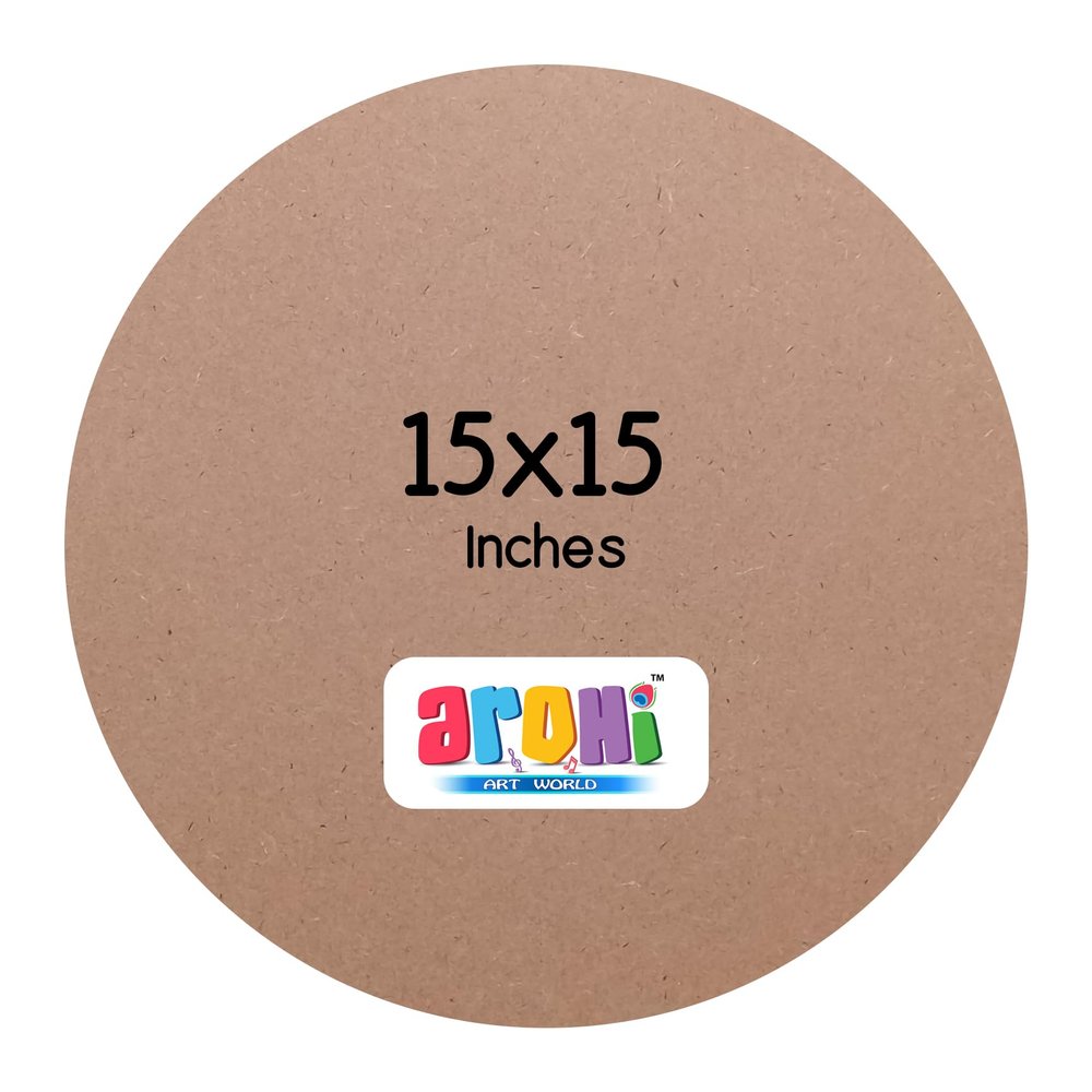 Arohi Art World Round Art Boards for Painting and Art & Craft Purpose Art & Craft Material Canvas Board Stationery Items Size: 15x15 inches Thickness 6mm