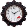 Oreva Plastic Wooden Look Designer Abstract Wall Clock (32 x 32 x 4 cm, Cola, AQ 6217)-Analog view 1
