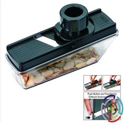 ChalowKart ABS Plastic Multipurpose Dry Fruit, Garlic Ginger Slicer With Hand Guard And Container, Black