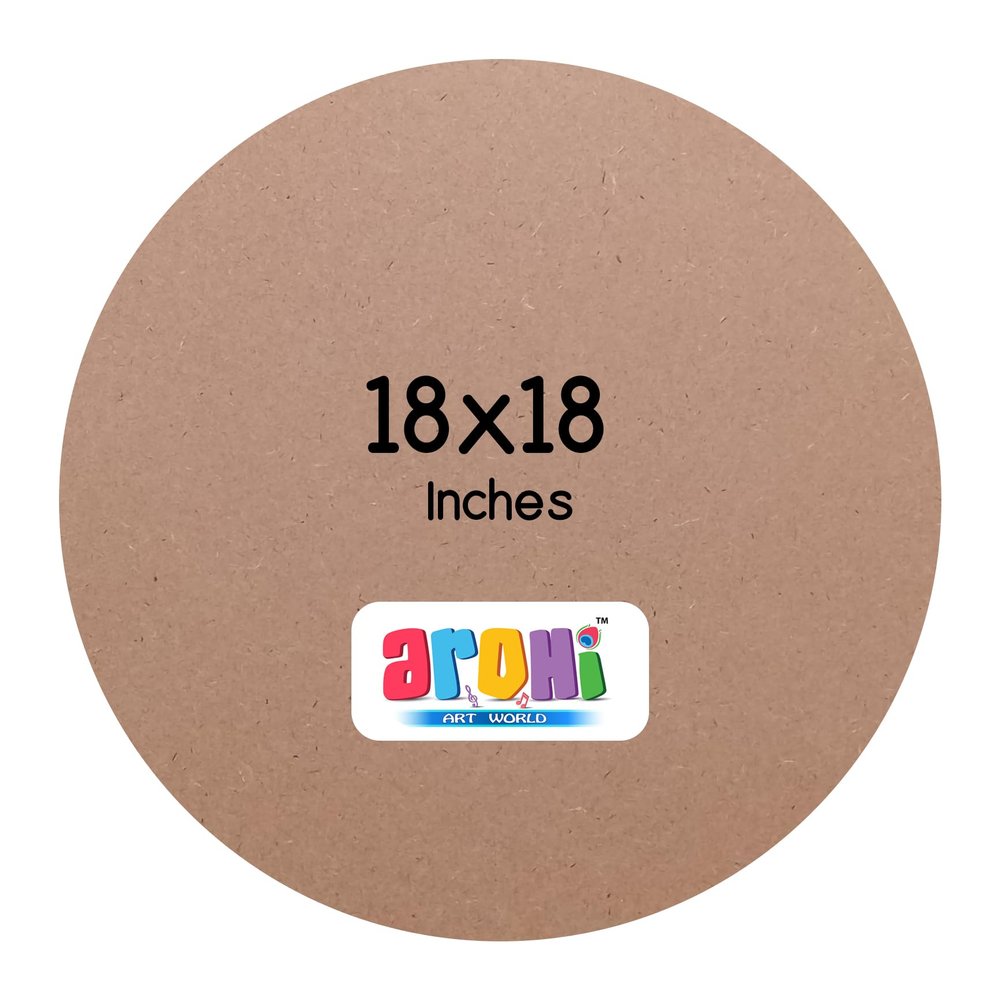 Arohi Art World Round Art Boards for Painting and Art & Craft Purpose Art & Craft Material Canvas Board Stationery Items Size: 18x18 inches Thickness 6mm