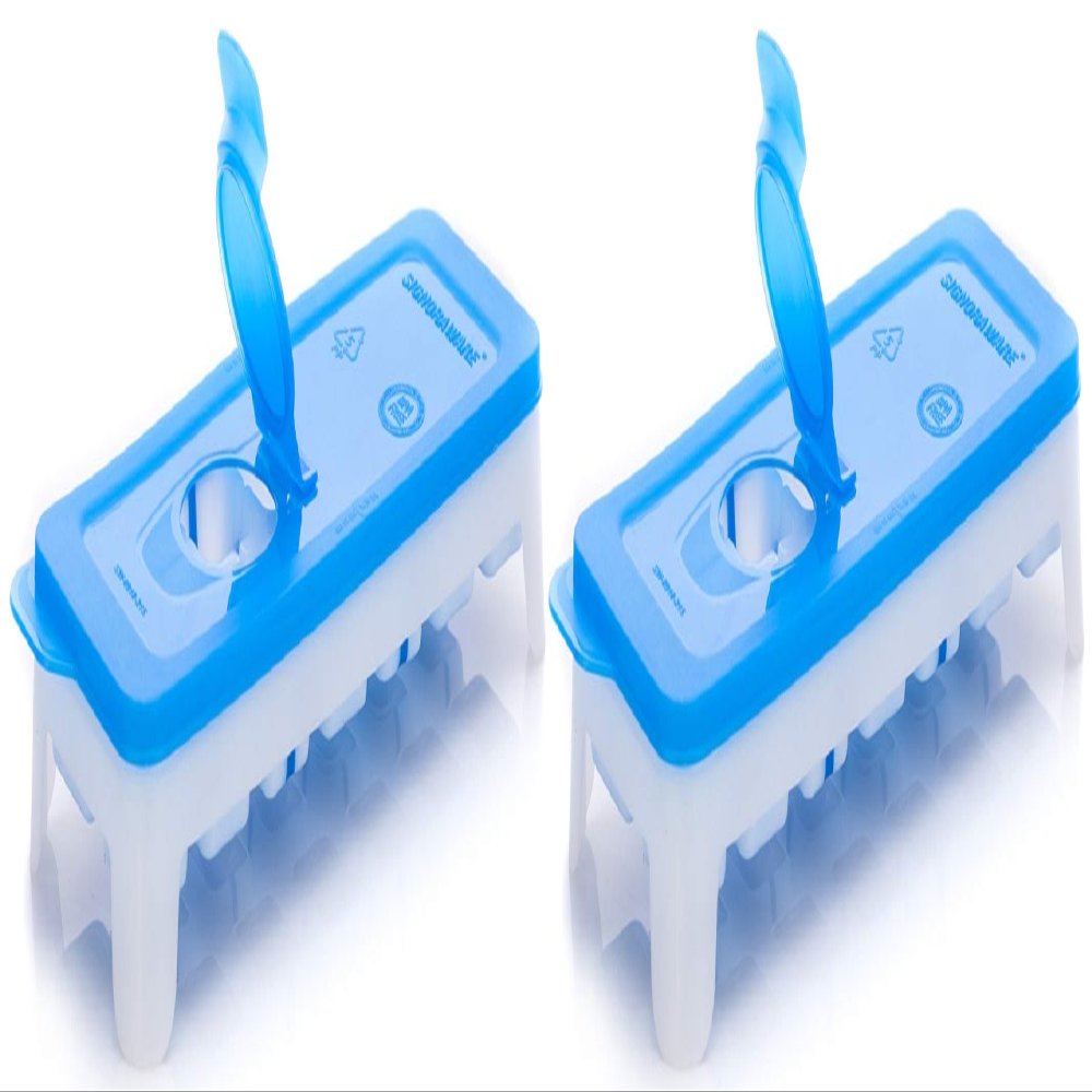 Signoraware Silicone BPA Free Plastic Ice Tray | Easy-Release Silicone Base | Easy Re-Filling Flip Top | Pop-Up 14 Cubes | Perfect for everyday use | Enjoy Mess-Free Ice Making (Set of 2 | Blue)