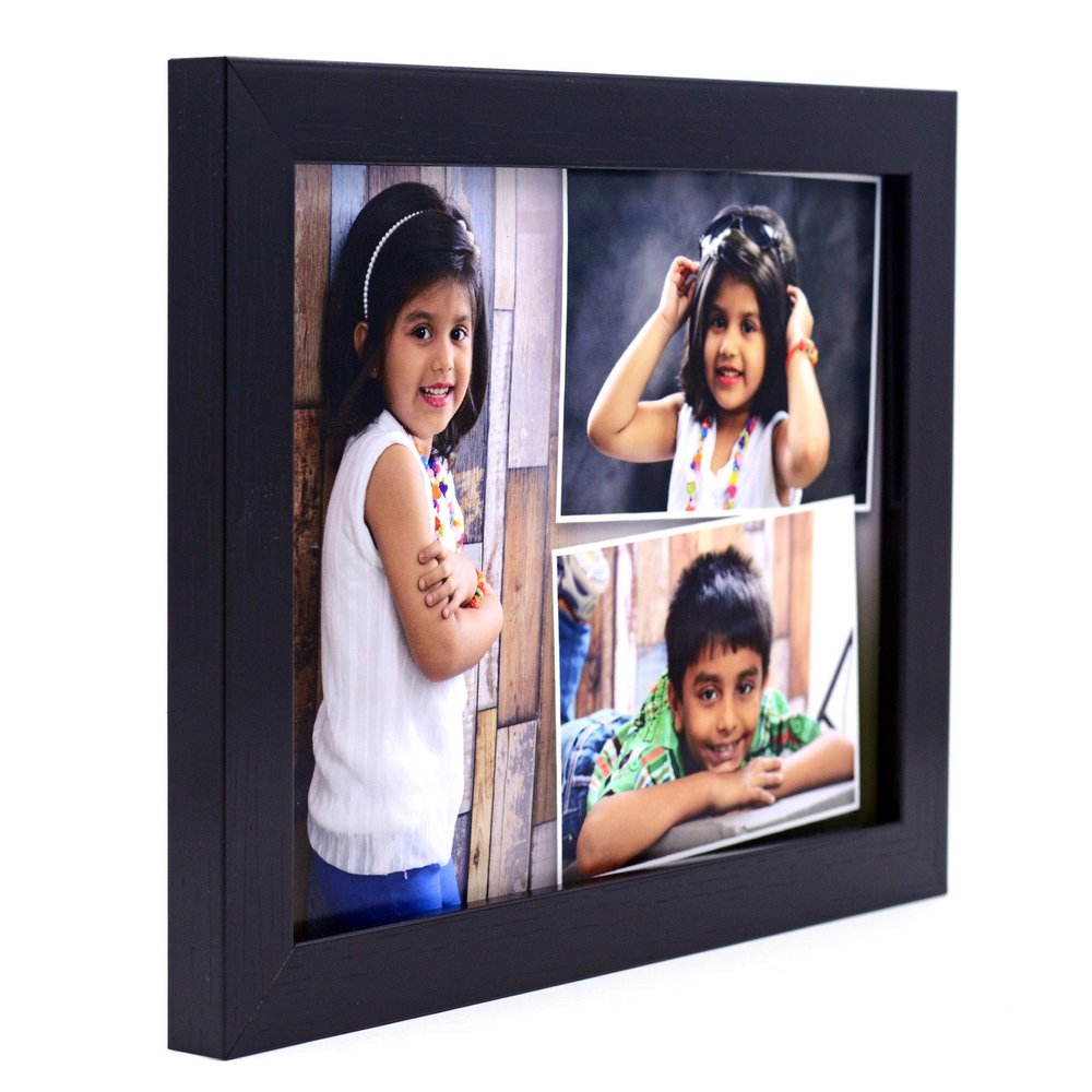AJANTA ROYAL Personalized Synthetic Wood Wall Photo Frame (6 x 8 inch, Black)