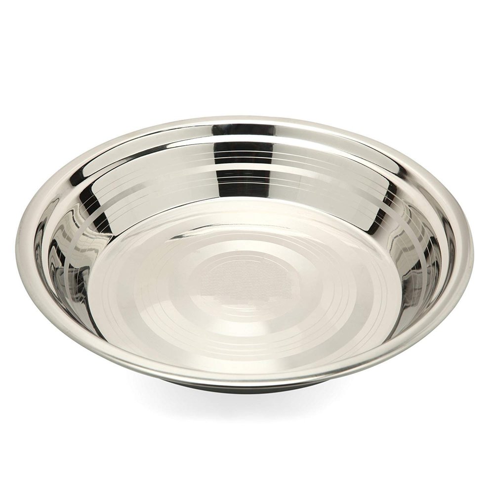 Bartan Star Stainless Steel Heavy Parat | Steel Parat for Dough Flour Kneeding, (35 - Centimeters)