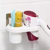 Styleys Plastic Magic Sticker Series Self-Adhesive Hair Dryer Stand Holder for Wall with Sticker White - SQ-5081 view 1