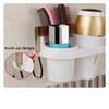 Styleys Plastic Magic Sticker Series Self-Adhesive Hair Dryer Stand Holder for Wall with Sticker White - SQ-5081 view 2