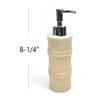 TOTO DEALS Premium Bamboo Design Sand Stone Liquid Soap Dispenser (350ml, Off White) view 2