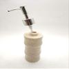 TOTO DEALS Premium Bamboo Design Sand Stone Liquid Soap Dispenser (350ml, Off White) view 4