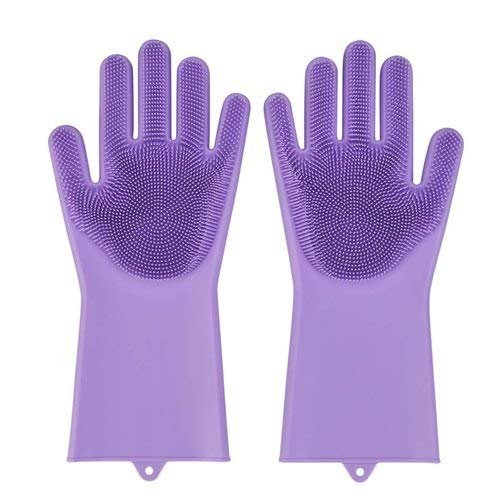 SEASPIRIT Magic Silicone Scrubbing Gloves, Scrub Cleaning Gloves with Scrubber for Dishwashing and Pet Grooming