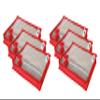 S4S Transparant View Non Woven Flower Design Attractive bow Saree Cover Bag, Cloth Cover (RED_Set of 6) view 1