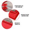 S4S Transparant View Non Woven Flower Design Attractive bow Saree Cover Bag, Cloth Cover (RED_Set of 6) view 2