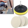 DIY Crafts 1 Kit, 3" inch Combo Cleaning Set, 100 Grm Cerium Oxide + Backing Pad + Universal Nut + Wool Polisher Polishing Clean Buffing Pad (1 Kit, 3" inch Combo Cleaning Set) view 2