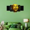 PRINTELLIGENT Framed Printed Golden Buddha Art Panels Wall Painting- 5 Frames Painting Home Decor (Size: 10x20 inch) view 3
