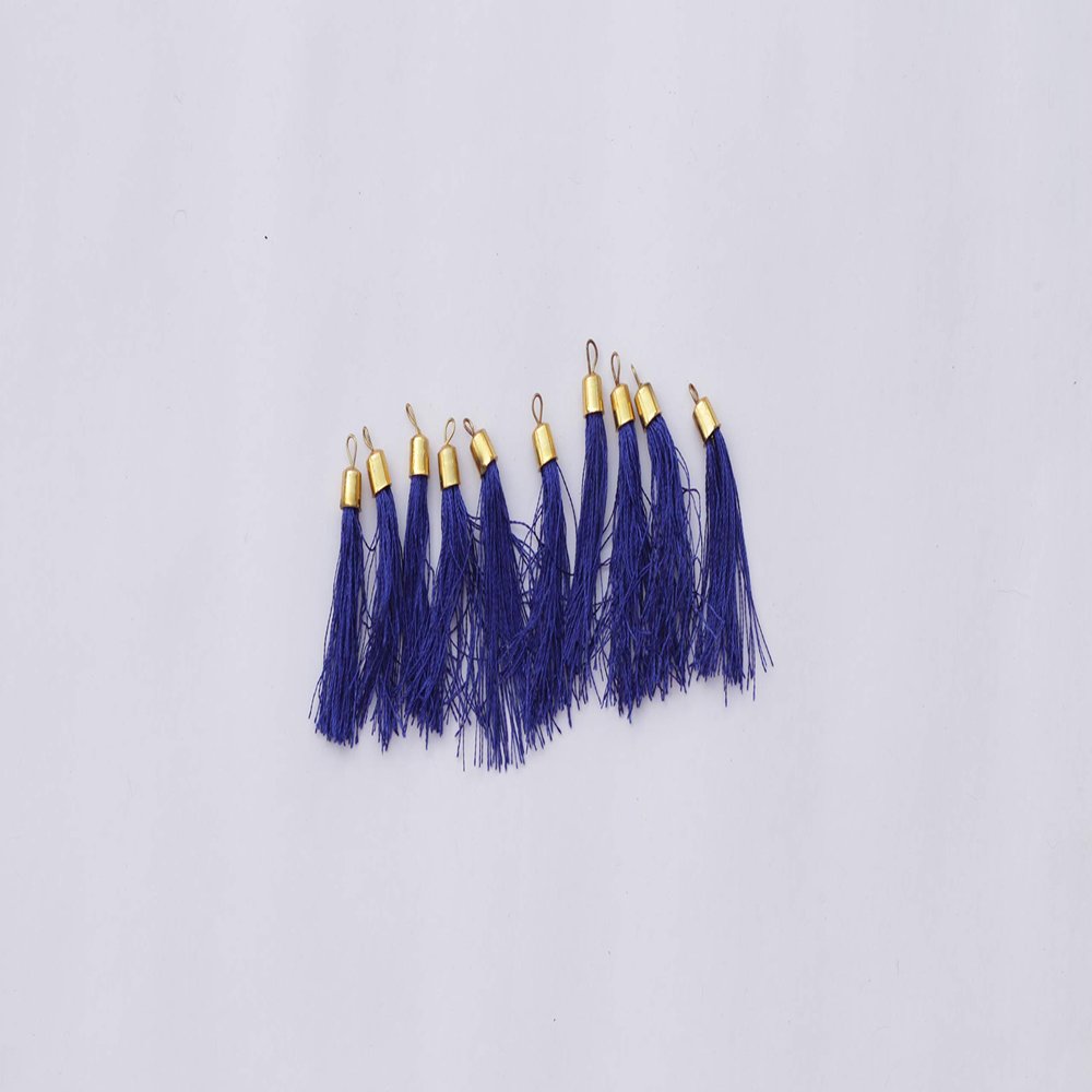 Sei Bella Tassels/Fringe Combo Pack for Craft Material, Suits, Earring & Jewellery Making, Bohemian Look, Anarkali, Saree, Blouse & Dupatta (50 Pieces Pack) (Royal Blue)