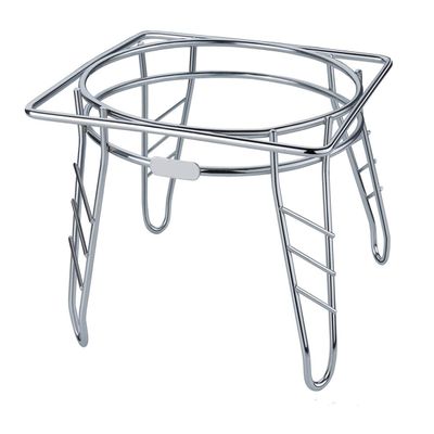 MR.MAX WORLD Fancy Freestanding Water Pot And Matka Stand Stainless Steel Pot Stand Kitchen Tiered Shelf Rack Chrome Plated Plant Pot Stand (21 X 21 X 14 Cm)