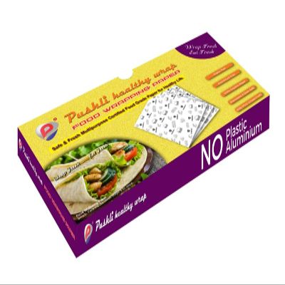 Pushli Safe and Fresh Healthy Food Wrapping Organic Paper Sheet for Home/Office/Collage/School