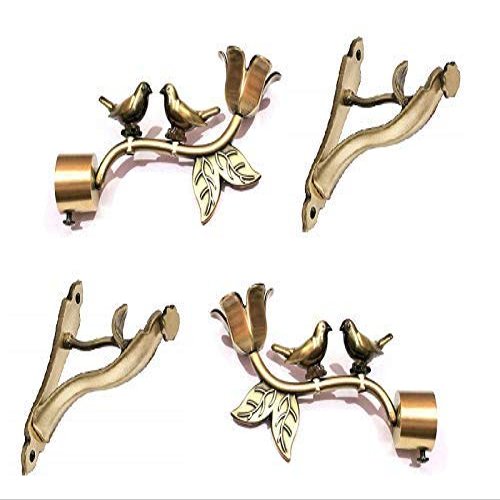 Homeproducts4U Antique Finish Curtain Finials with Jaguar Shape Supports Pack of (1 Set)