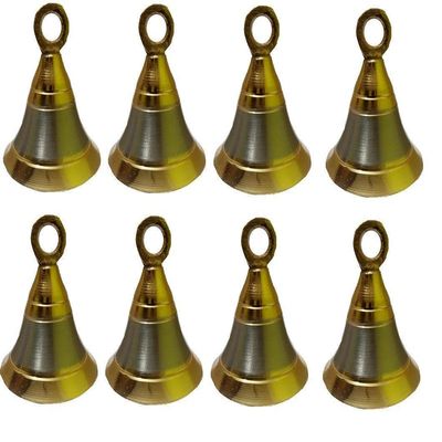 Homeproducts4U Pooja Room Door Bells Size 1 INCH Pack of 8 with Hooks