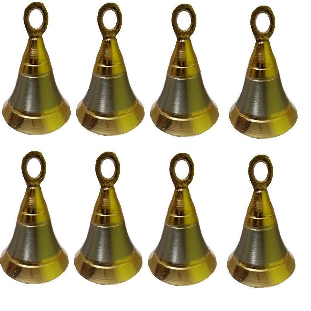 Homeproducts4U Pooja Room Door Bells Size 1 INCH Pack of 8 with Hooks