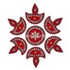 BDS CREATIONS 059 RED Designer Handcrafted Decorative Diwali Rearrangable Acrylic Kundan Rangoli for Floor Set of 7pcs view 1