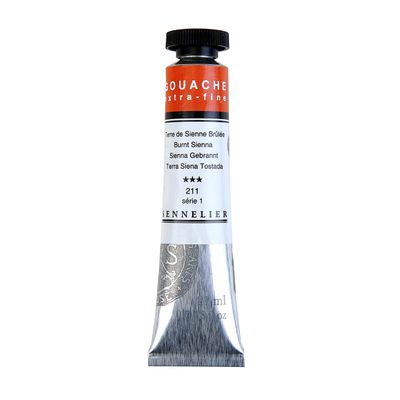 Sennelier Extra Fine Gouache 21ml S1 Burnt Sienna |Ideal for Watercolor Paper, Mixed Media Pads, Primed Canvas with Gouache Brushes, Watercolor Tools, Inks, and Pencils