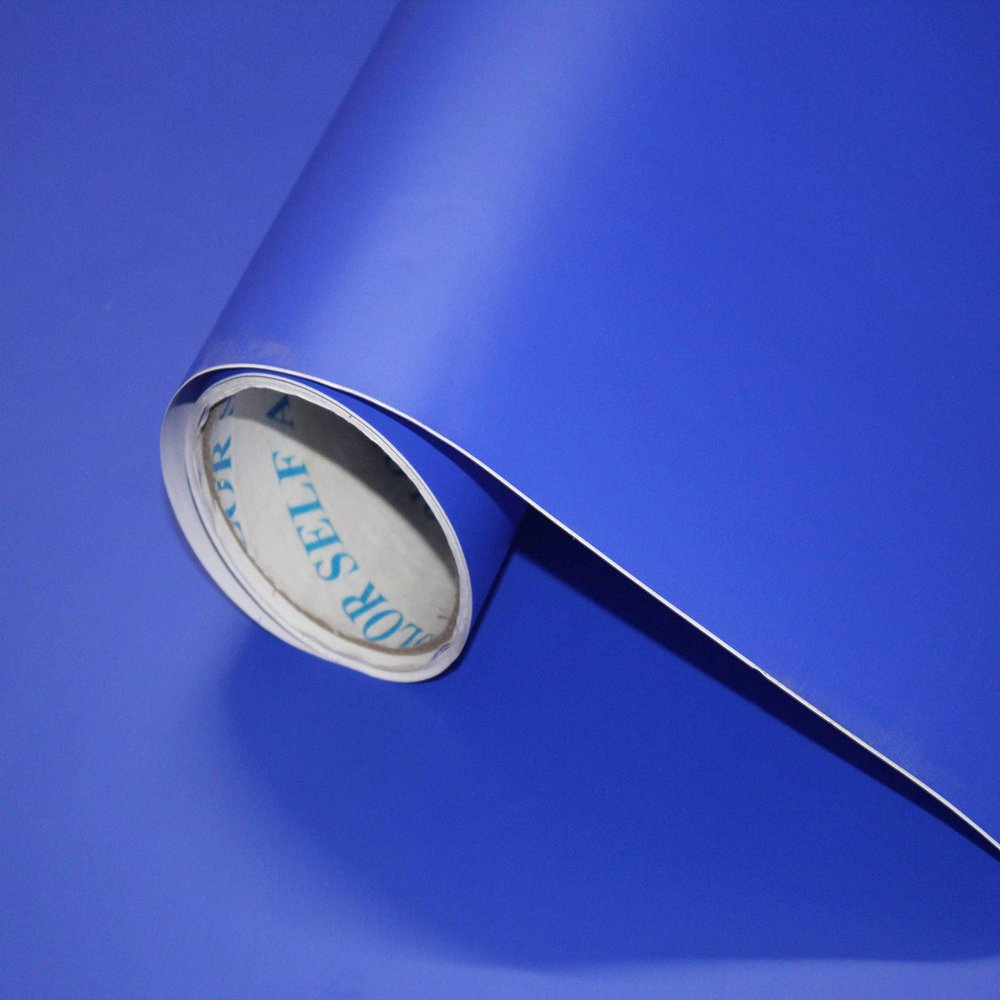 SD.Enterprises Matte Blue Adhesive Decorative Shelf Liner Decorative Self Adhesive Sheet for Table top,Furniture,Almirah and Other DIY,Renovation Projects 24 X 96 Inches