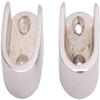 Homeproducts4U White Metal Oval Bracket (Silver, 2-Piece, SH 112 view 1