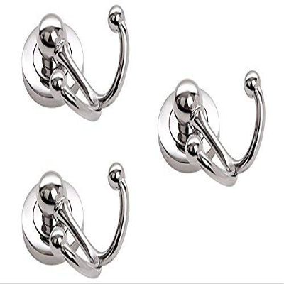 Homeproducts4U Round Double Concealed Hook Set of 3