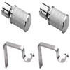 Homeproducts4UPiece Stainless Steel Curtain Bracket - Silver 1 Set (2 Pieces) view 1