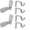 Homeproducts4U 4LINE-Silver Curtain Finals with Support 2 Set (4 FINIALS + 4 Support) view 1