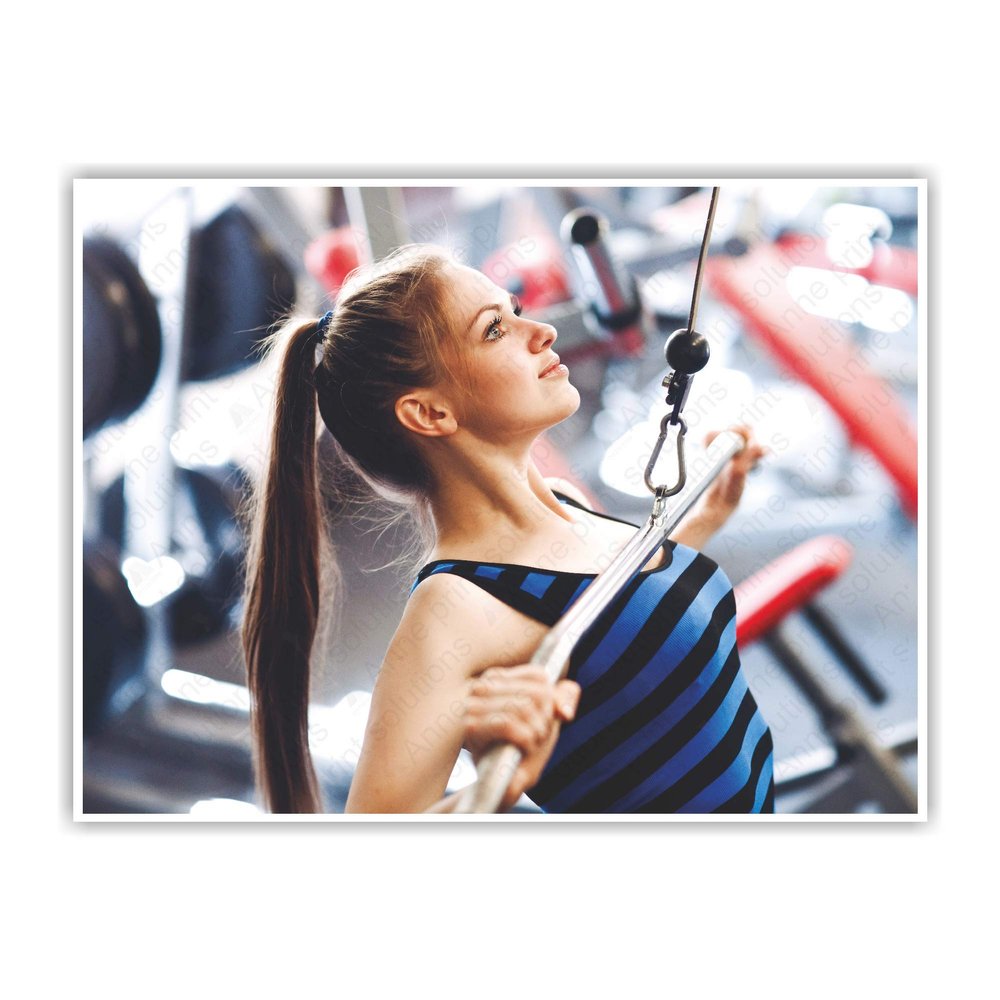 Anne Print Solutions Gym for Girls Gumming Vinyl Self Adhesive Sticker (Without Frame) Pack of 1 Pcs Size 24 Inch X 18* Inch* Multicolour