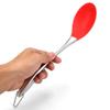 Baskety Basics XL Silicone Slotted Spoon (34 cm), High Heat Resistant to 480F, Hygienic One Piece Design Large Serving and Draining Spoon (Steel Spoon RED) view 3