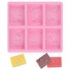 UG LAND INDIA 6 Cavity 3D Honeybee Silicone Molds, Honeycomb Molds for Making Soap Mold, Rectangle Cake Baking Mold, Chocolate Mold Resin Mold Beehive Candle Mold for DIY Homemade Craft (Pink) view 1