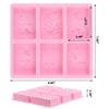 UG LAND INDIA 6 Cavity 3D Honeybee Silicone Molds, Honeycomb Molds for Making Soap Mold, Rectangle Cake Baking Mold, Chocolate Mold Resin Mold Beehive Candle Mold for DIY Homemade Craft (Pink) view 2