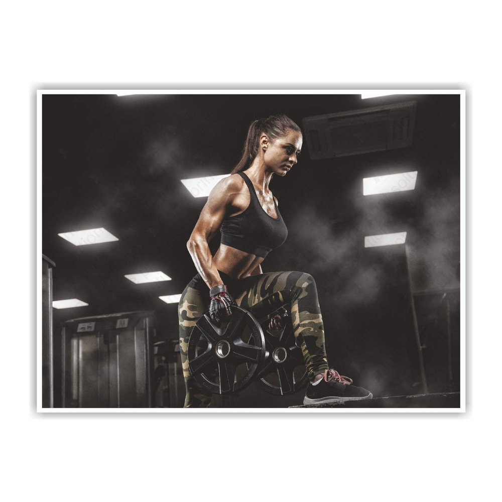 Anne Print Solutions Health & Fitness Gym Gumming Vinyl Self Adhesive Sticker (Without Frame) Pack of 1 Pcs Size 24 Inch X 18* Inch* Multicolour