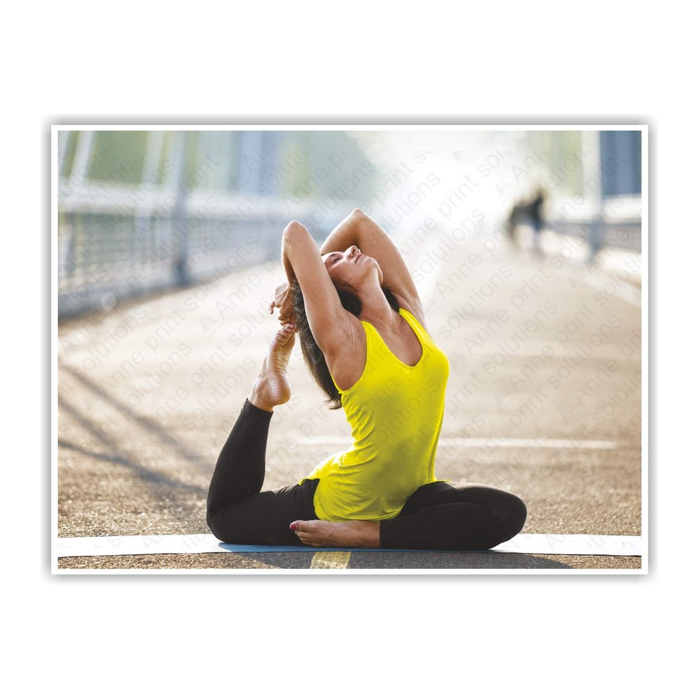 Anne Print Solutions Yoga Gumming Vinyl Self Adhesive Sticker (Without Frame) Pack of 1 Pcs Size 24 Inch X 18* Inch* Multicolour