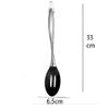 Baskety Basics Silicone Slotted Spoon (32 cm), High Heat Resistant to 480F Hygienic One Piece Design Large Serving and Draining Spoon (Steel Spoon Hole Black) view 2