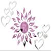 Bikri Kendra Ind - Sun Purple with 2set Love Heart Silver Mirror Stickers forwall Decor Sticker, for Wall, Wall Decor Sticker,Stickers, Acrylic Stickers, Wall Stickers for Hall Room, Bed Room. view 1
