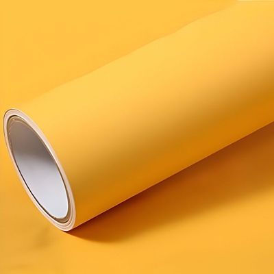 KREEPO Matt Finish Contact Paper PVC Self-Adhesive Waterproof Wallpaper for Home| Kitchen| Furniture & Cabinets| Office Decoration Yellow_(12x200inch)