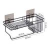 Luvina Creative Home Wrought Iron Free Punching Rack Bathroom Towel Rack Bathroom Shampoo Shower Gel Wall Hanging Storage Rack-Black view 2