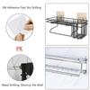 Luvina Creative Home Wrought Iron Free Punching Rack Bathroom Towel Rack Bathroom Shampoo Shower Gel Wall Hanging Storage Rack-Black view 3