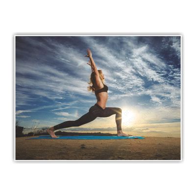 Anne Print Solutions Girl Yoga Poster Sunrise View Gumming Vinyl Self Adhesive Sticker (Without Frame) Pack of 1 Pcs Size 24 Inch X 18* Inch* Multicolour